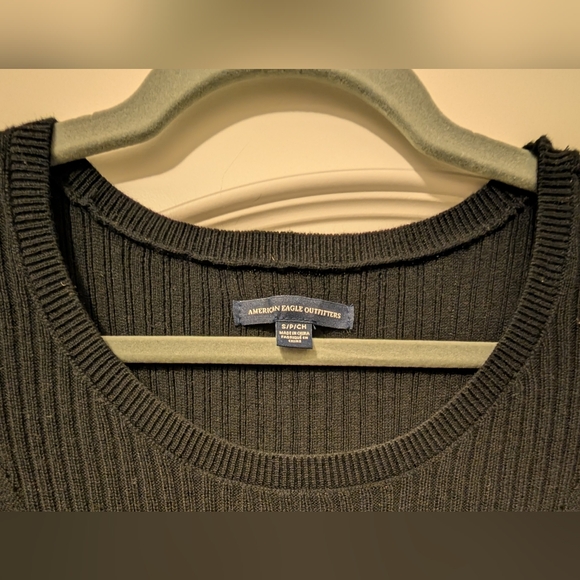 American Eagle Outfitters Black Ribbed Sweater Dress - Picture 4 of 10